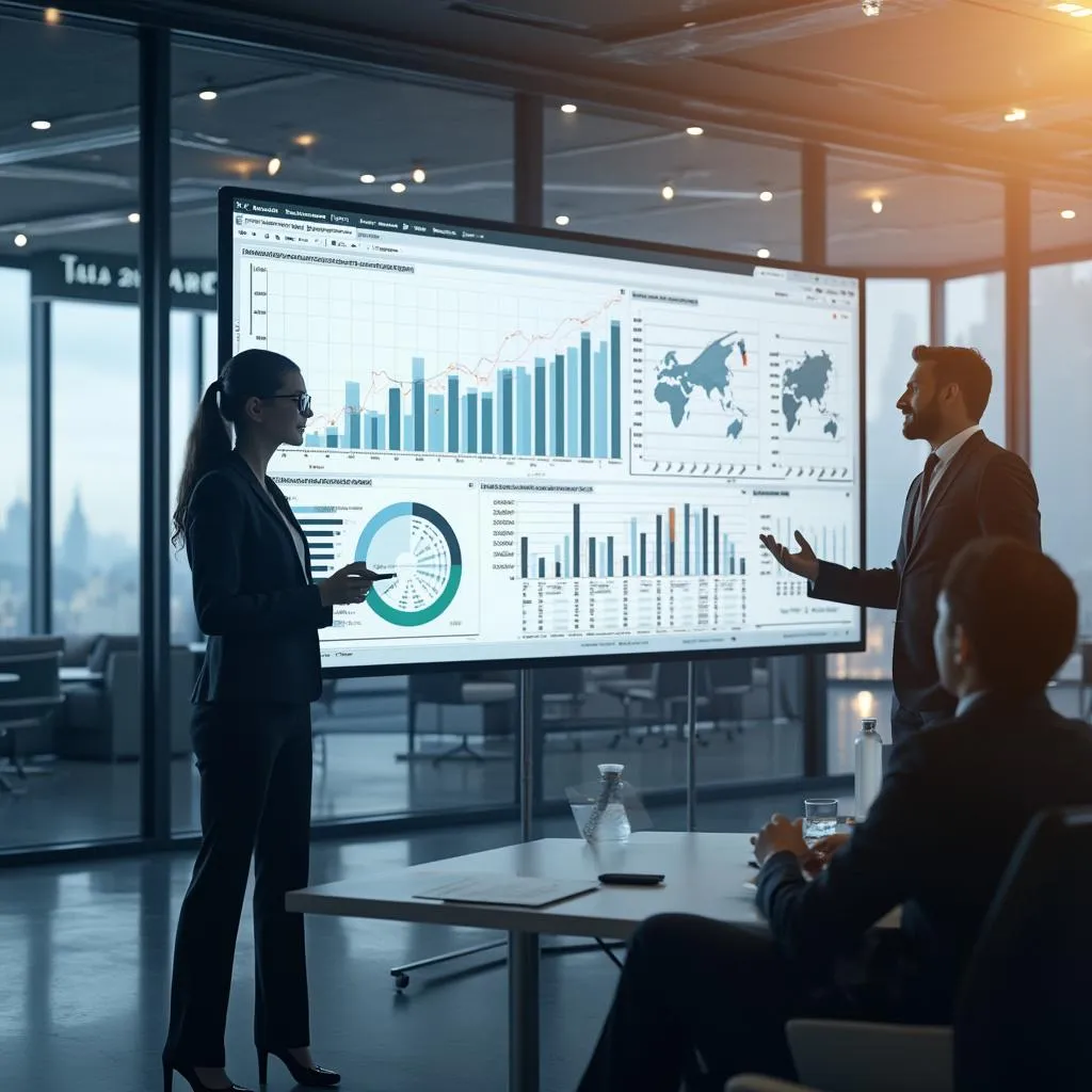 Oficina empresarial con energía renovable sostenible