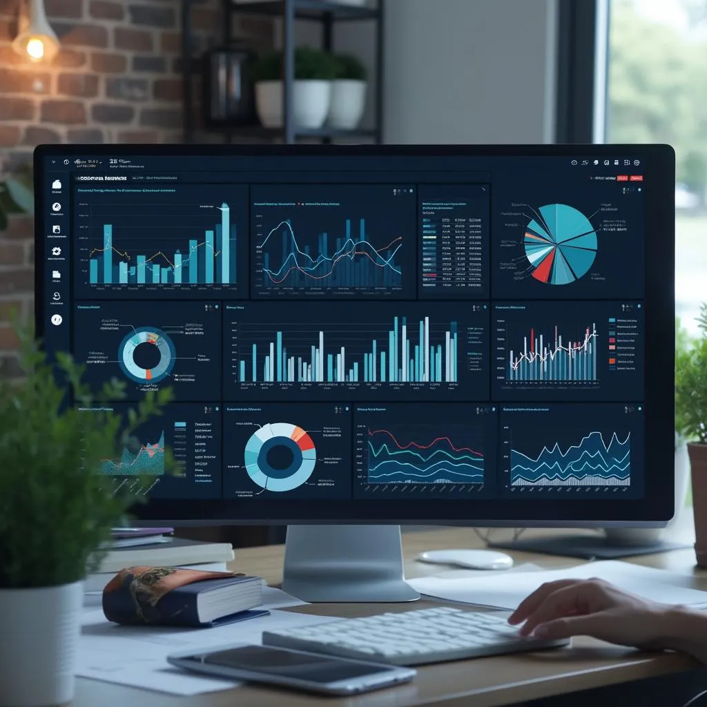 Dashboard de análisis empresarial con gráficos
